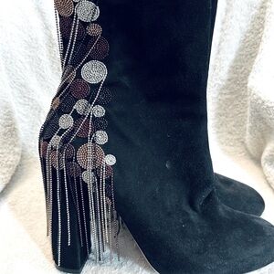 Chloe suede beaded boots